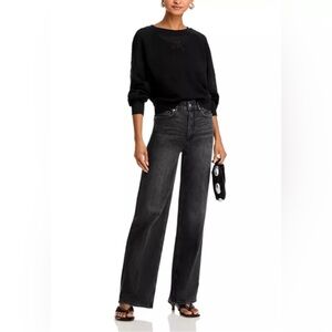 PAIGE Black Flare & Wide Leg Jeans